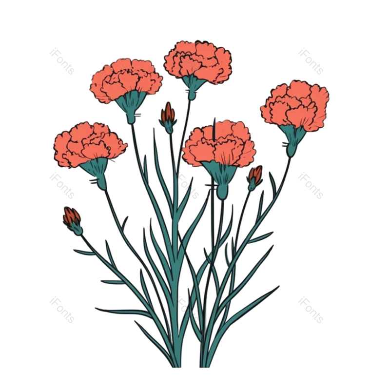 插画图片,花朵元素,花朵插画PNG,母亲节素材免抠素材
